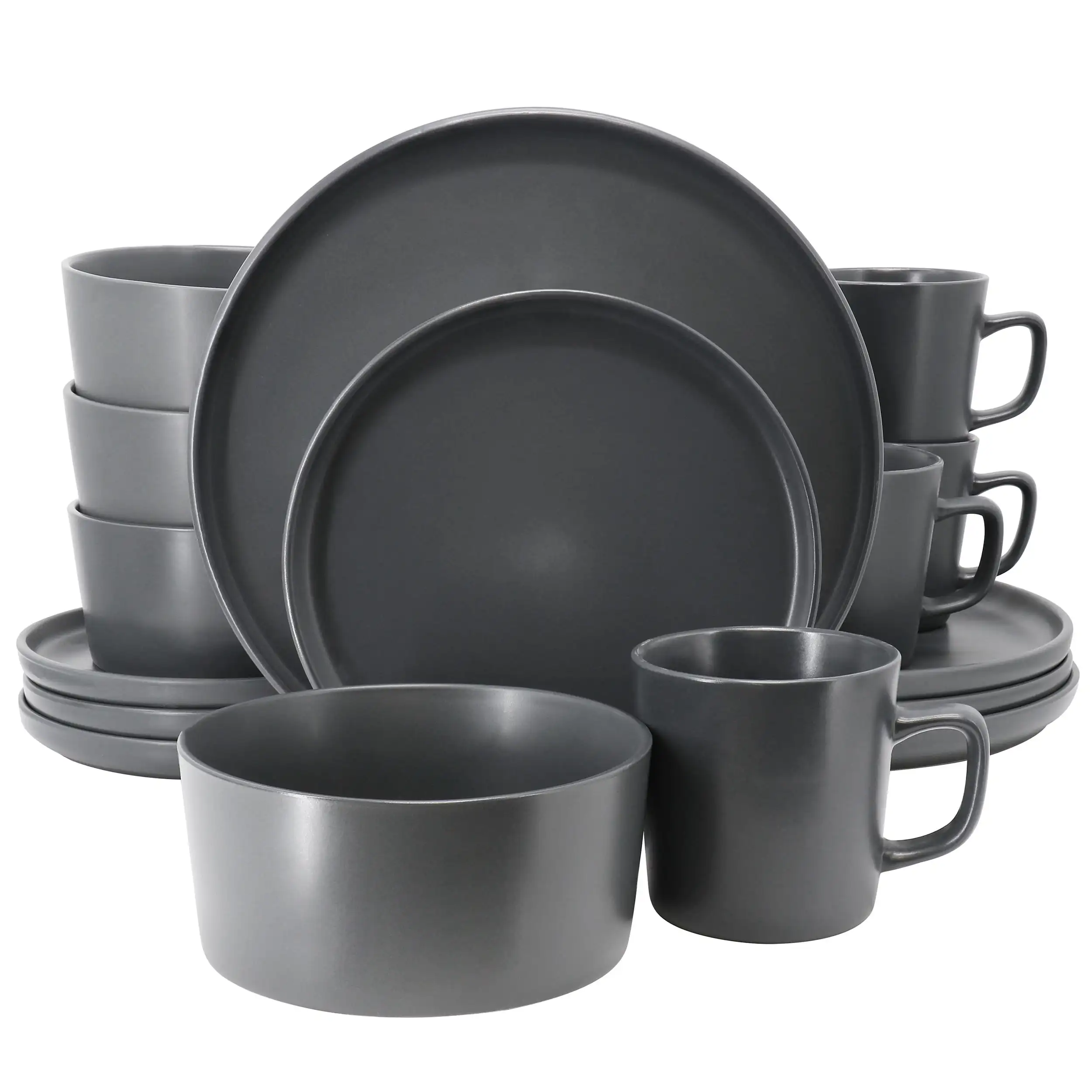

Luxmatte Dark Grey 16-Piece Dinnerware Set