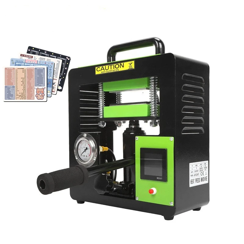 

AP2047 Manual hydraulic heat press machine double-sided heating belt pressure gauge display 6 * 12cm resin extraction hot press