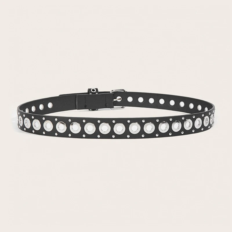 حزام نسائي عصري برشام حزام رفيع شخصية إبرة مشبك حزام الشارع الاتجاه الشرير الهيب هوب نمط الحزام #6