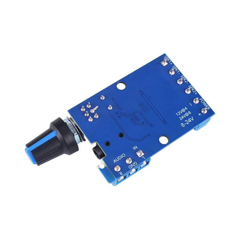 DC 8-24V 30Wx2 Class D Dual Channel High Power Stereo Digital Amplifier Board with Adjustable Volume Potentiometer