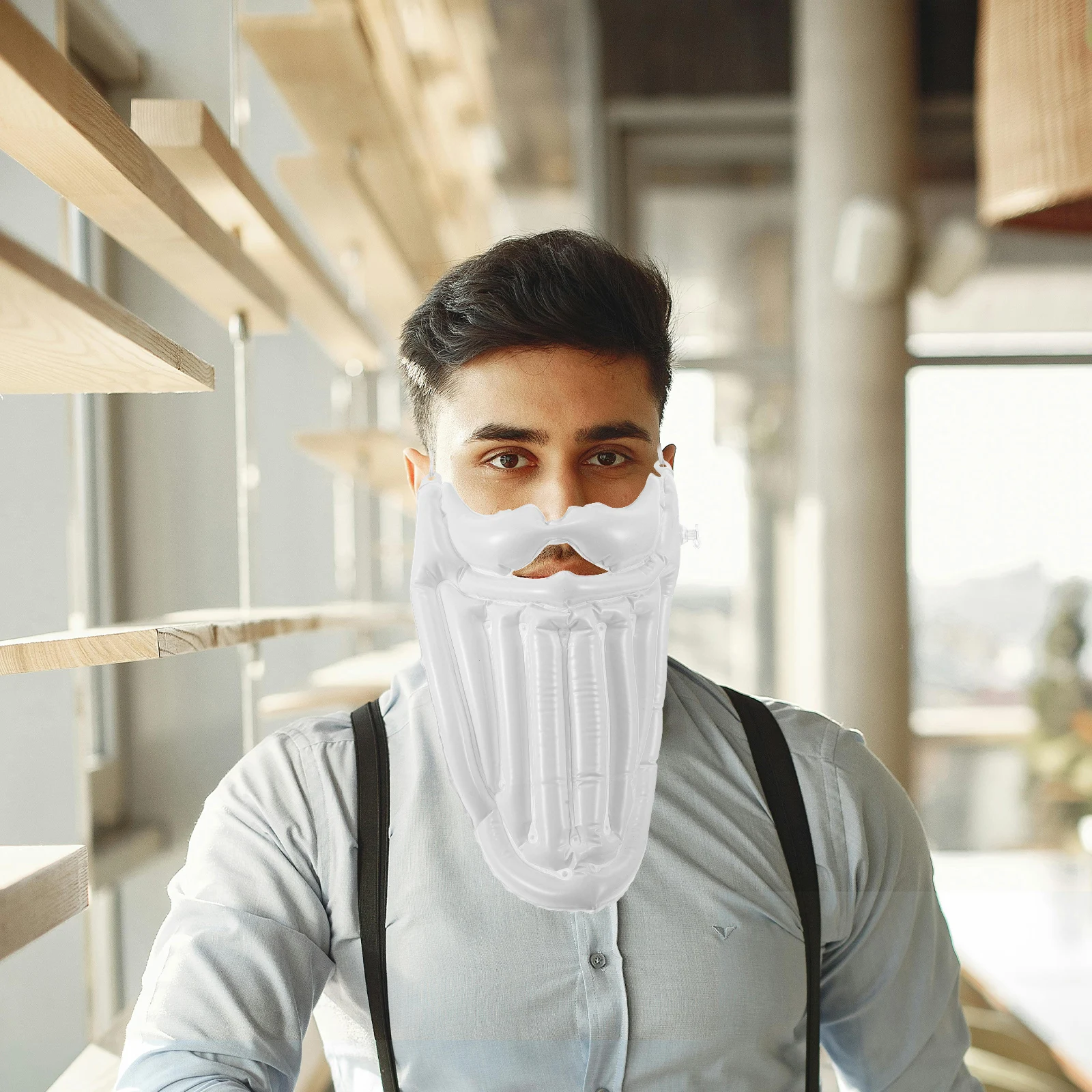 Kerstman baard nep vakantie wenkbrauwen kleding kostuum baarden voor volwassenen plastic witte tieners