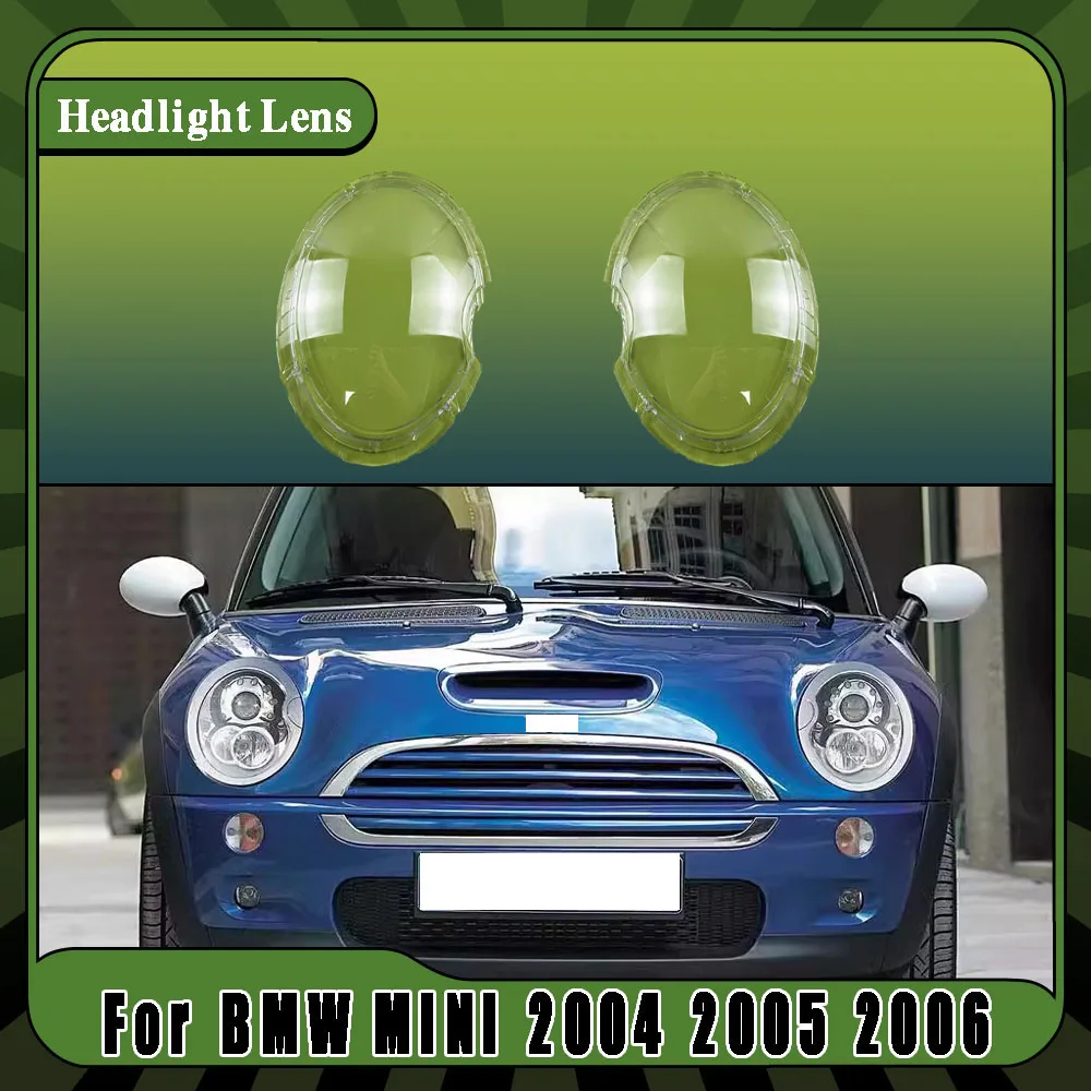 Auto Car Transparent Lampshade Lamp Shell Front Car Glass Lens Case Headlamp Caps Headlight Cover For BMW MINI 2004 2005 2006