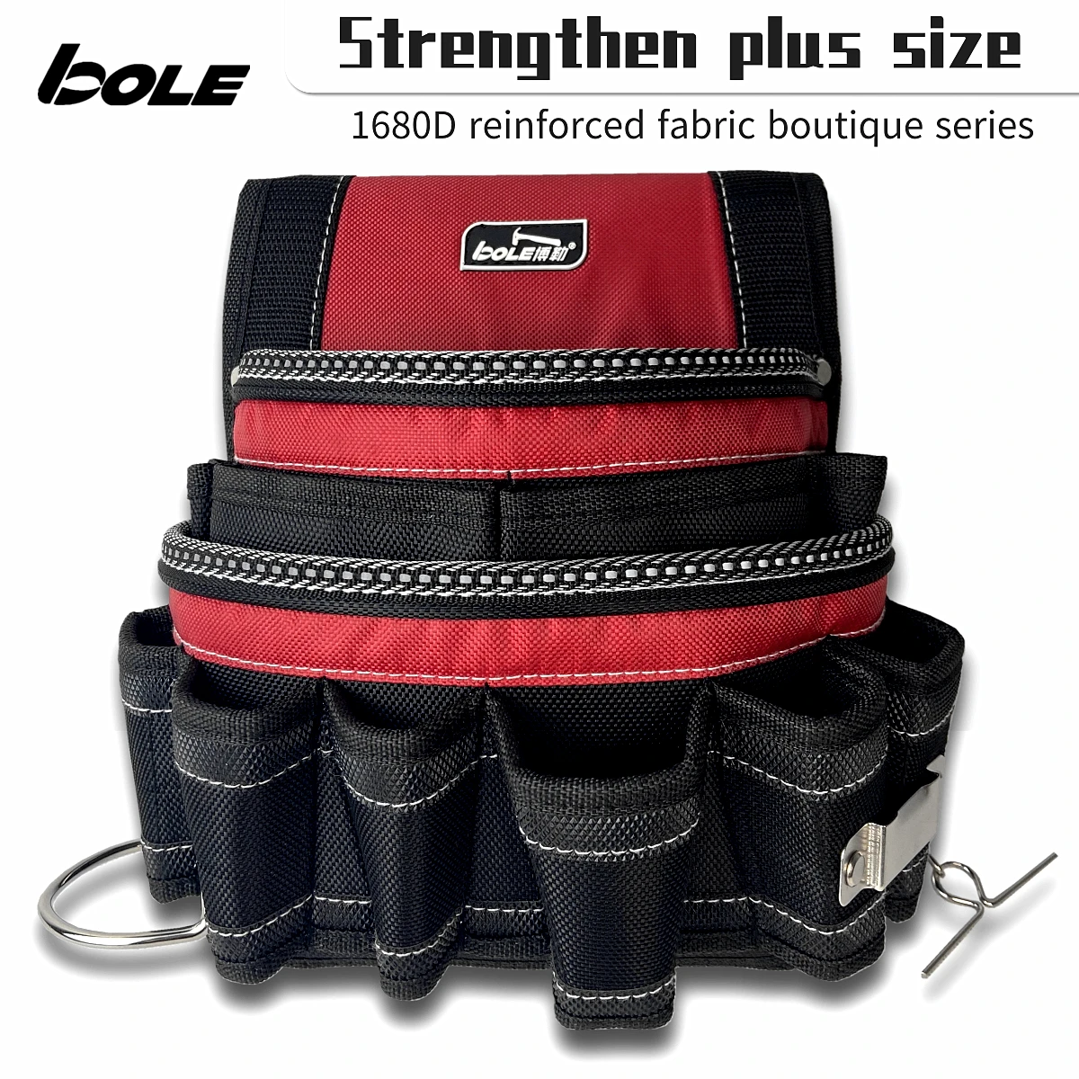 

BOLE New Large Tool Waist Bag Large Capacity Tool Organizer Waist Hang Reinforced High Durability Tool Bag Electrician Bag