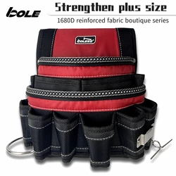 BOLE New Large Tool Waist Bag Large Capacity Tool Organizer Waist Hang Reinforced High Durability Tool Bag Electrician Bag