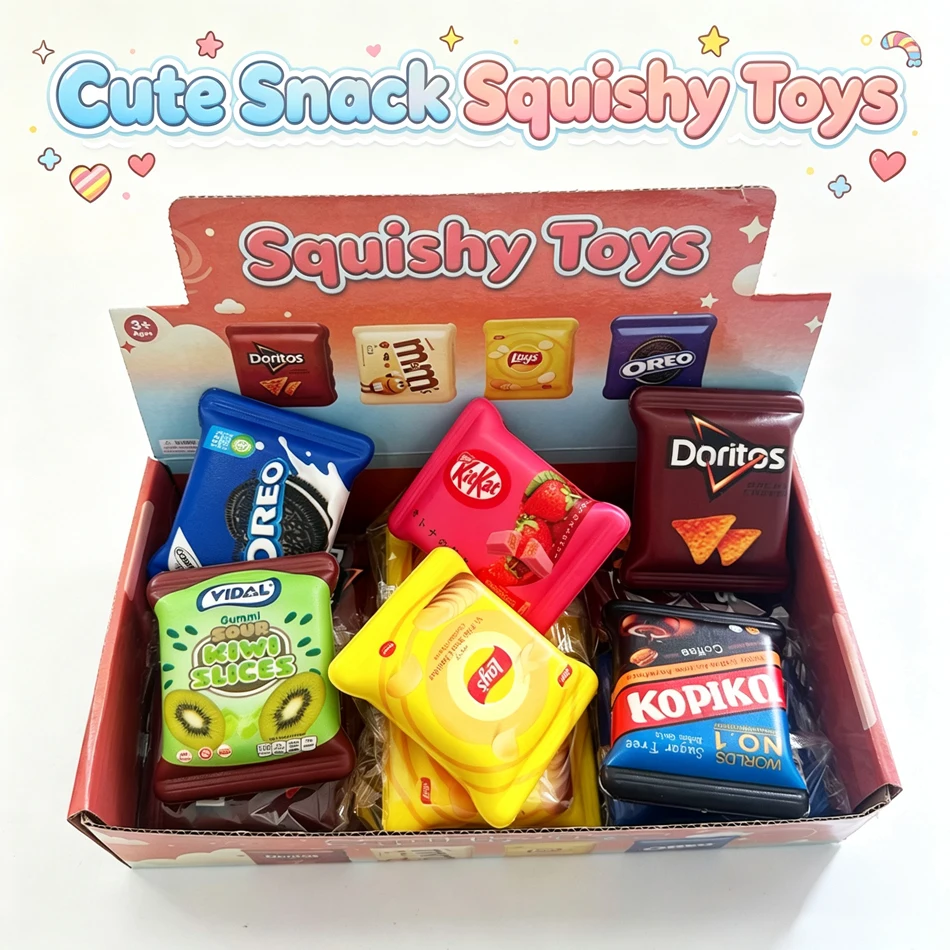Cute Simulation Chocolate Stick Squishy Toy, Soft Squeeze Decompression Fidget Toy, Random Blind Box Novelty Toy,1-12PCS Optiona
