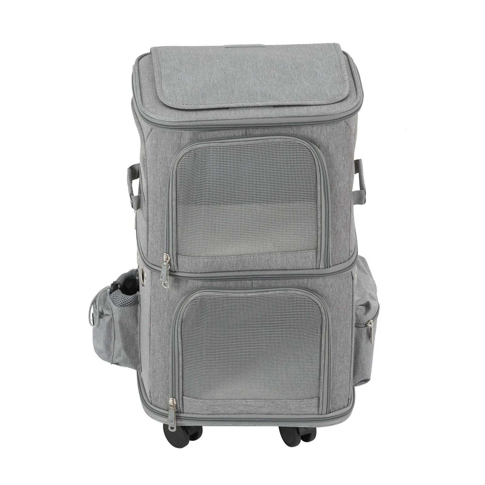 Super Large Portable Pet Cart Box Pet Trolley Bag - Grey 35x26x61cm