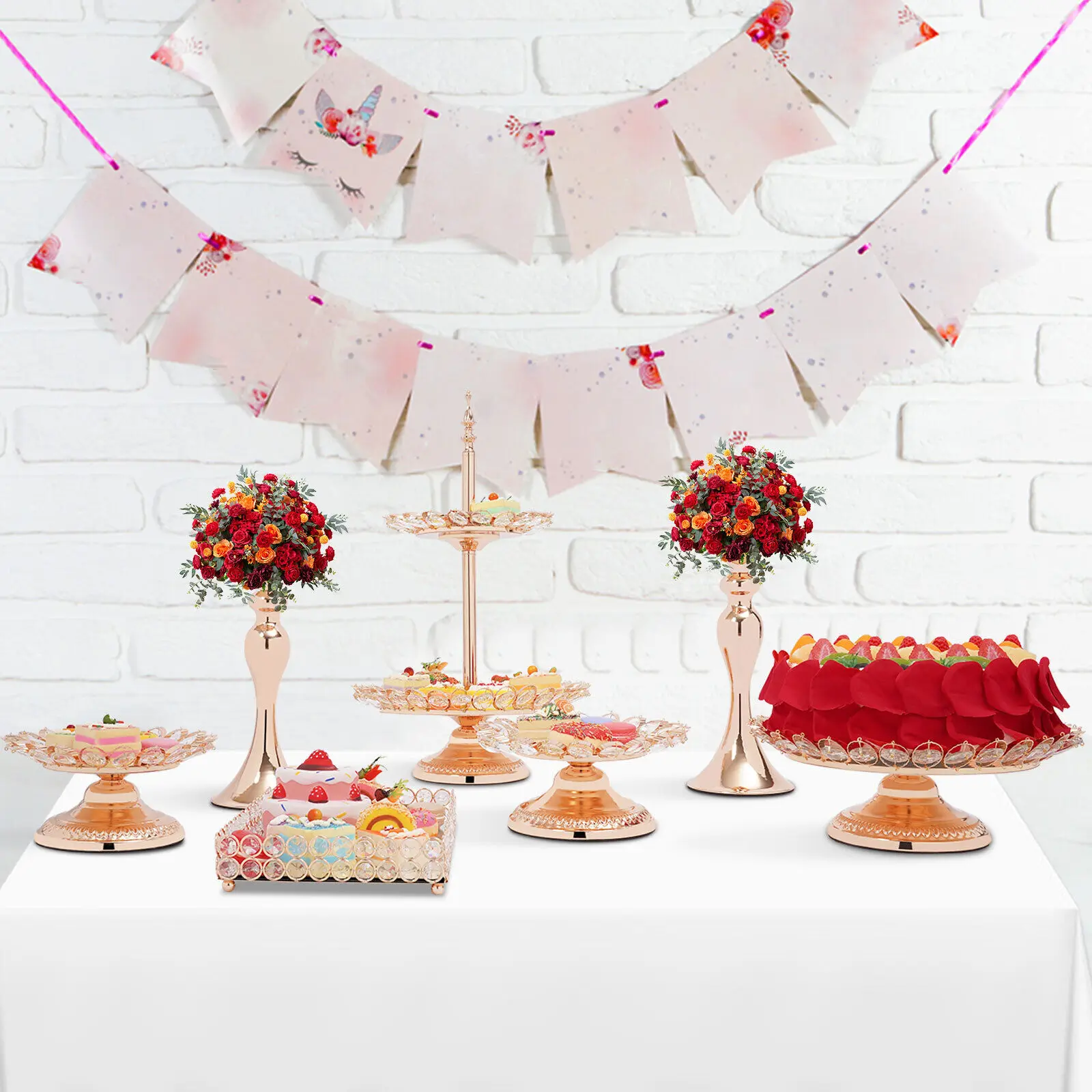 Cake Stands Round Cupcake Stands Party Celebration Dessert Display Plates Set image 2