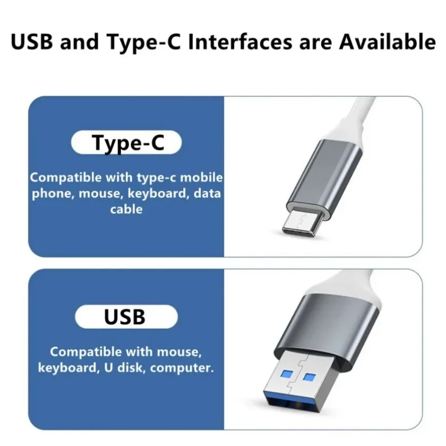 USB 3.0 Hub 4 Ports Type-C HUB USB A Splitter Expander for Mouse Keyboard Flash Drive U Disk Printer Laptop Desktop PC and More - Image 6
