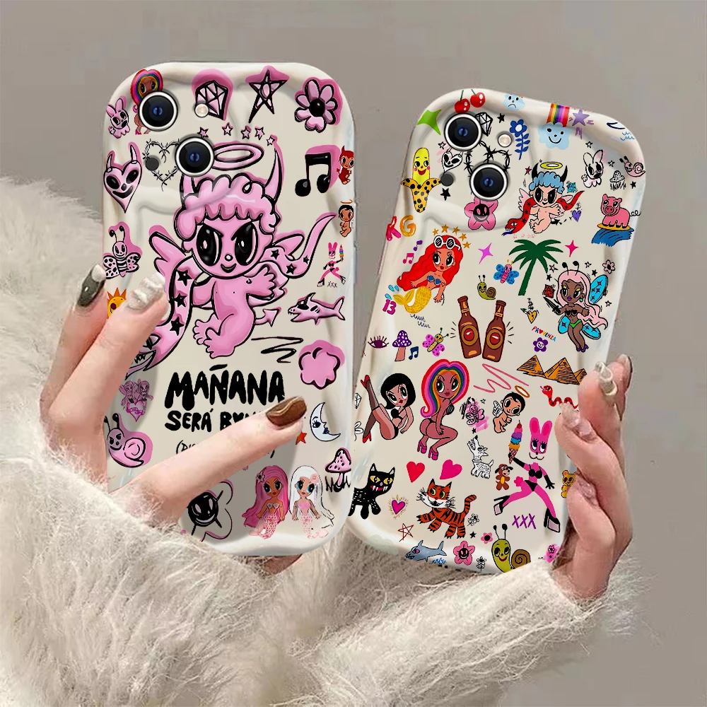 Karol G Manana Sera Bonito 3D Wave Case For iPhone 16 15 14 13 12 11 Pro Max Mini X XR XSMAX 8 7 6S Plus Soft Silicone Cover