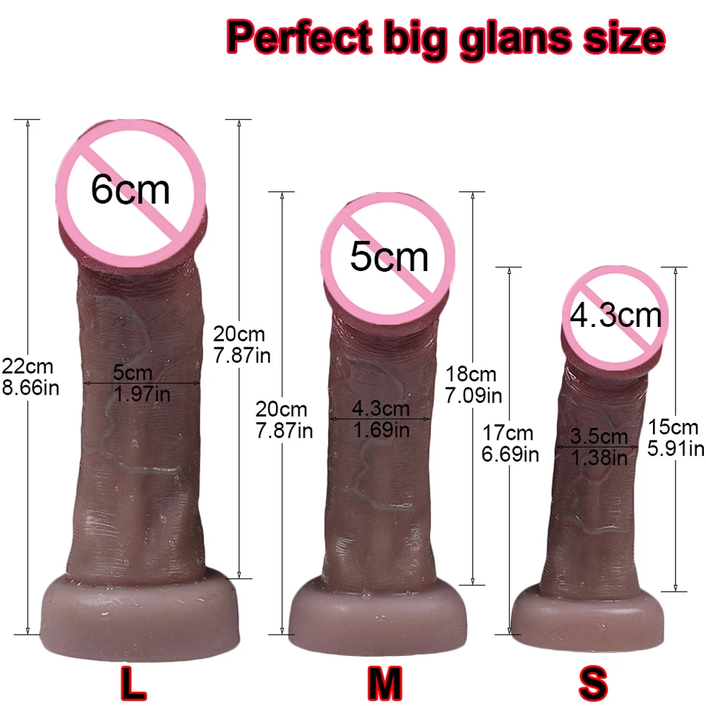 Realistic Dildos Big Glans With Suction Cup Vagina Anal Sex Toys For Woman Strapon Soft Penis Butt Plug Adults Cock Masturbator