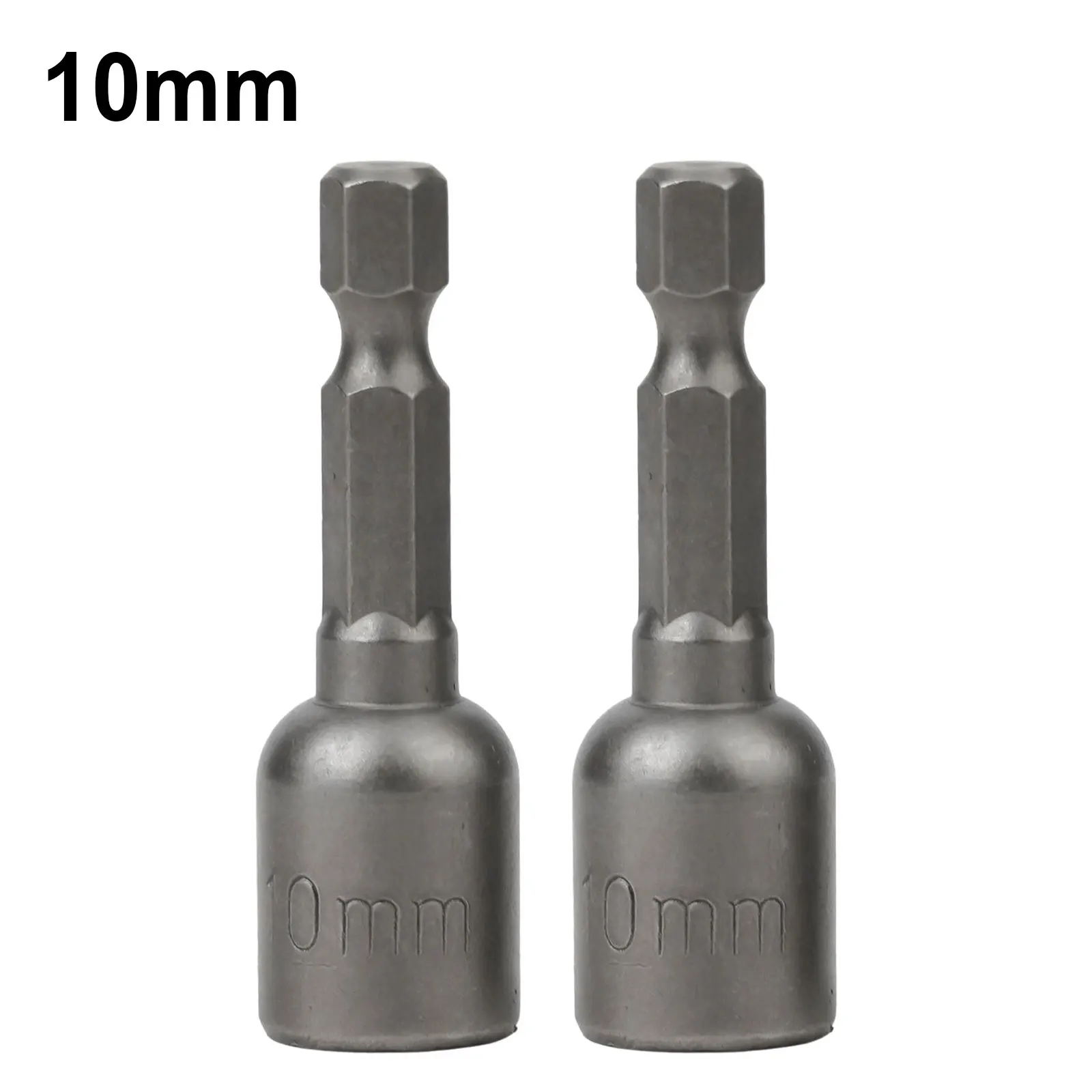 

2pcs 10/13mm Magnetic Nut Driver Socket Impact Socket For Magnetic Nut Screwdriver 1/4in Hex Electric Drill Bit