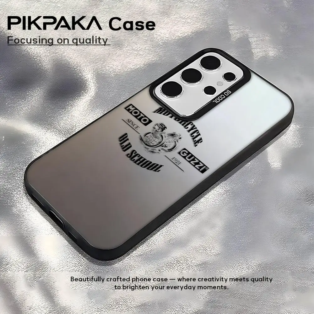 Custodia per telefono con logo Moto G-GuzziS per Samsung Galaxy S25 Edge S24 S23 S22 S21 S20 Ultra Funda Cover in silicone argento