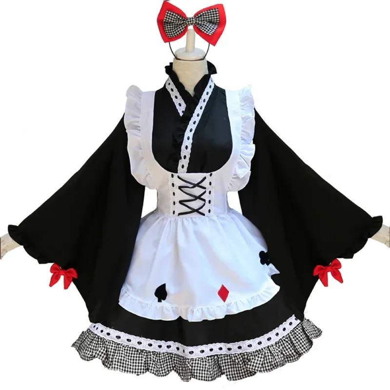 Lolita Kimono Maid Dress Costumes Cosplay Cute Maid Suit For Girls Woman Waitress Maid Party Stage Costumes