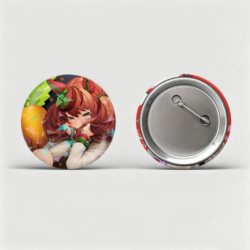 Nice Nature Umamusum Custom Tinplate Round Button Badge Pins Brooches