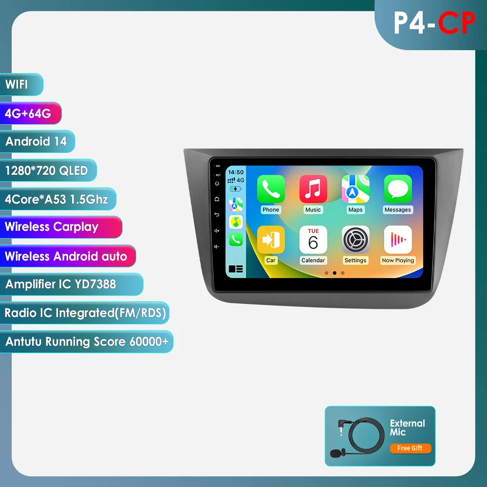 9 ''7862 Intelligent Scherm 2din Android Auto Radio Multimedia Video Speler Voor Stoel Altea Voor Toledo Gps Nav Carplay Auto 4G Rds