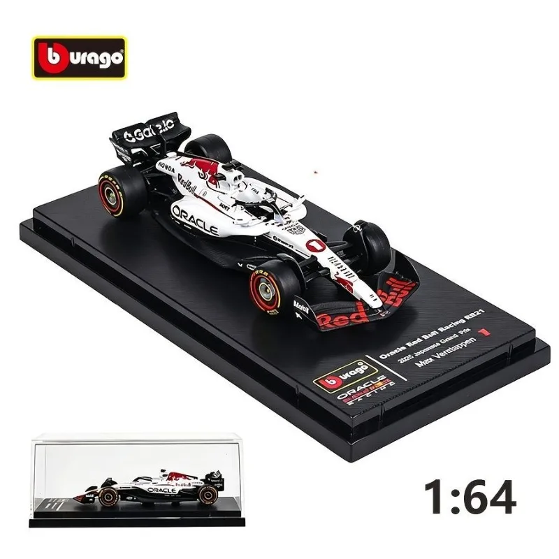 

Bburago 1:64 2025 Red Bull RB21 F1 Formula Car White Bull Diecast Simulation Model Car Collectible Gift for Boys