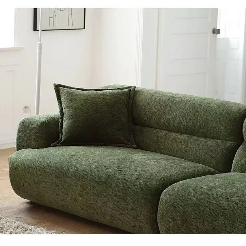 Retro francês, apartamento pequeno, sofá de tecido, simplicidade moderna, sofá reto da sala de estar