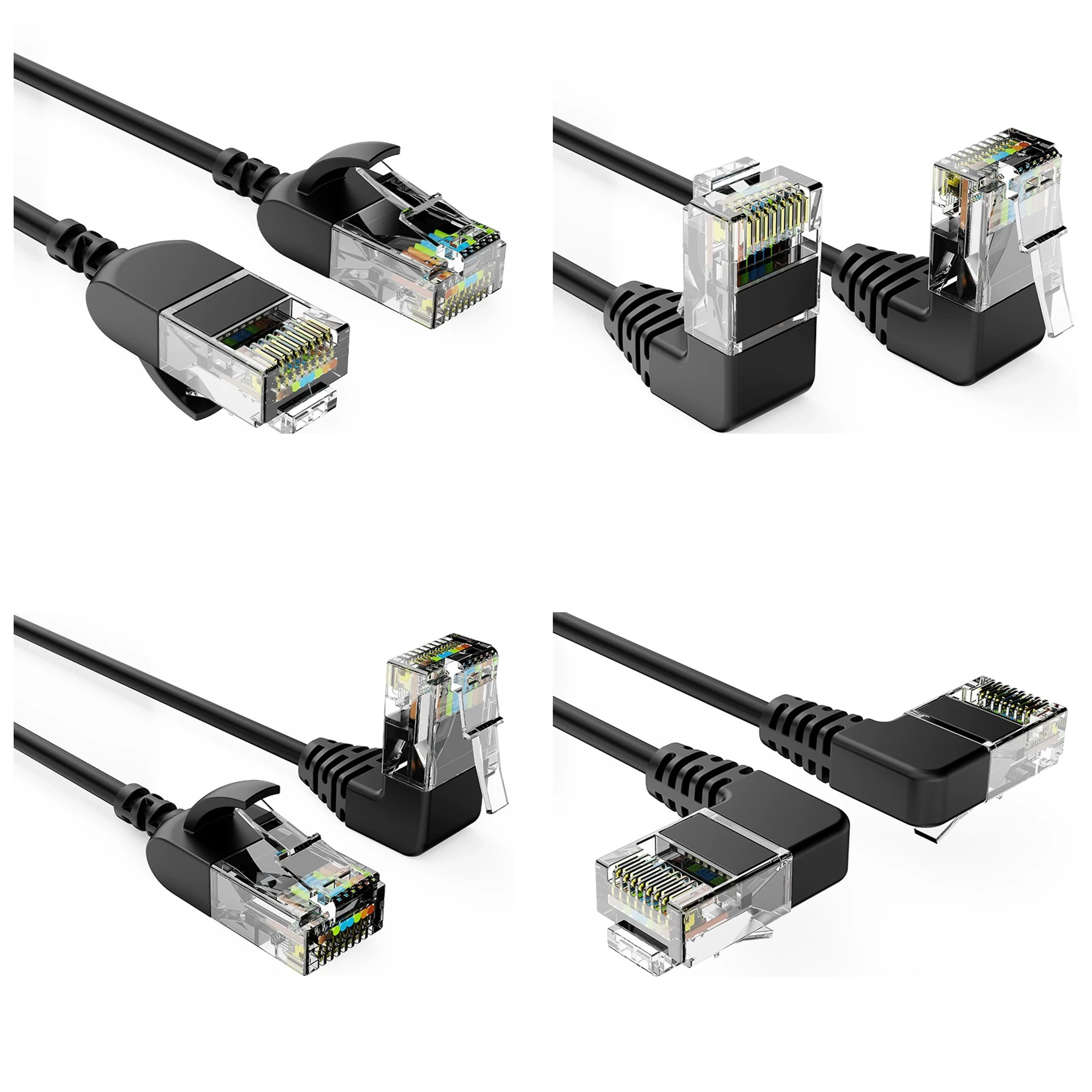 

Superfine Ultra Slim Cat6 7 Ethernet-кабель RJ45 Правый Левый Вверх Вниз Угол 90 градусов Сетевой патч-корд UTP Cat6a Lan Короткий кабель