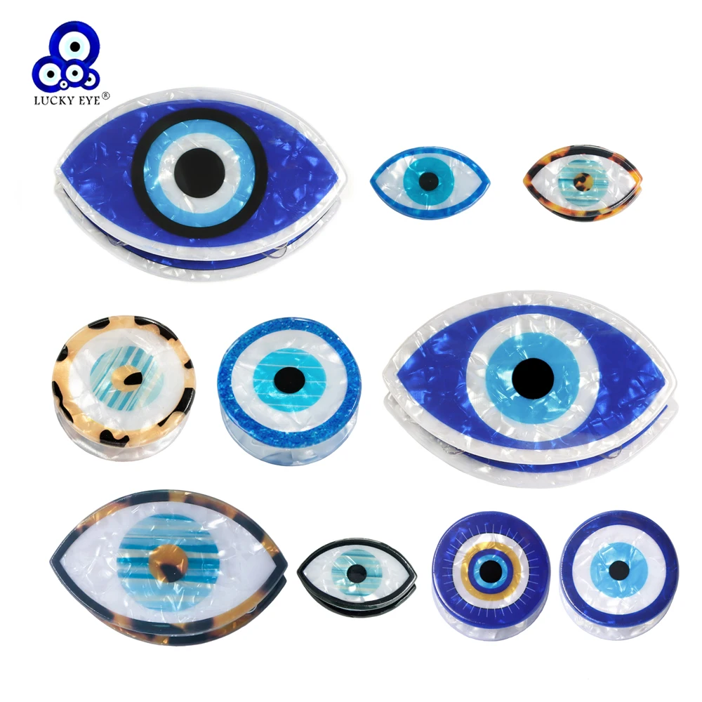 

Lucky Eye Plastic Hair Clip Blue Turkish Evil Eye Hairpin Claw Clip Hair Accessories for Women Girls Female Fashion Jewelry