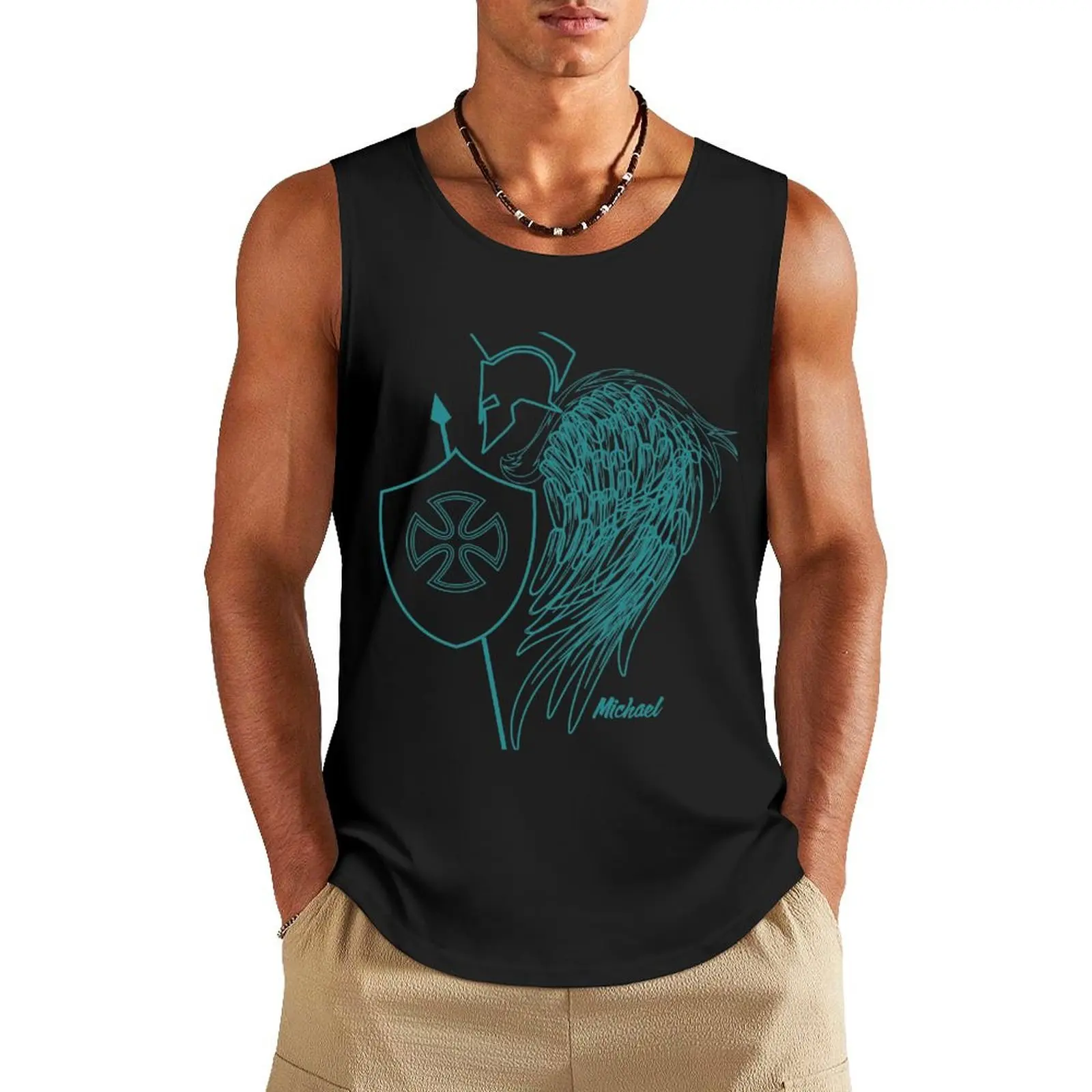 Archangel Michael the Protector Tank Top Men's sports t-shirt mens clothing sleeveless man shirts