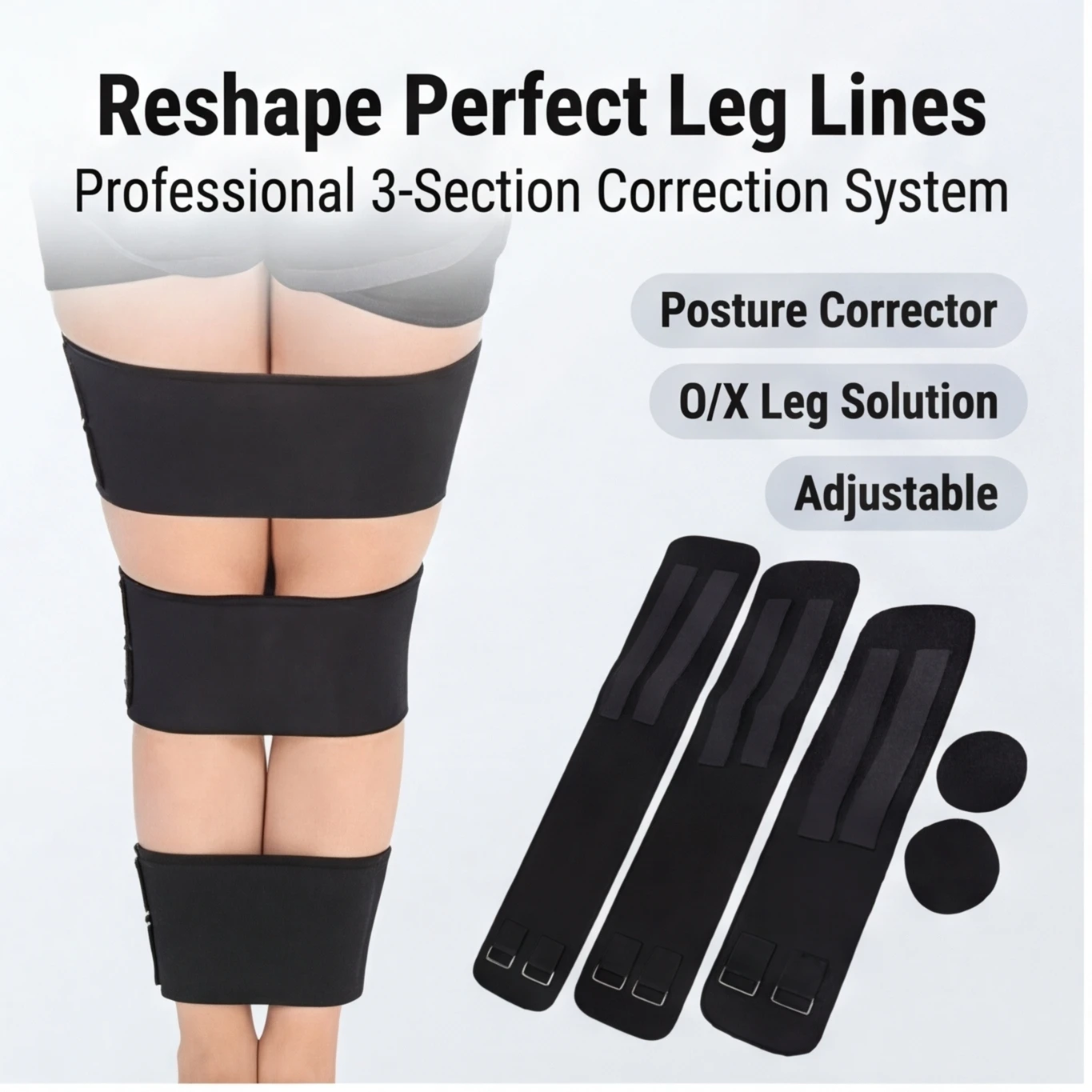 3pcs/set Legs Posture Corrector Multi-functional Bow-legged Correction Bandage Belt Correction Belt For O- Type Legs X-type Legs
