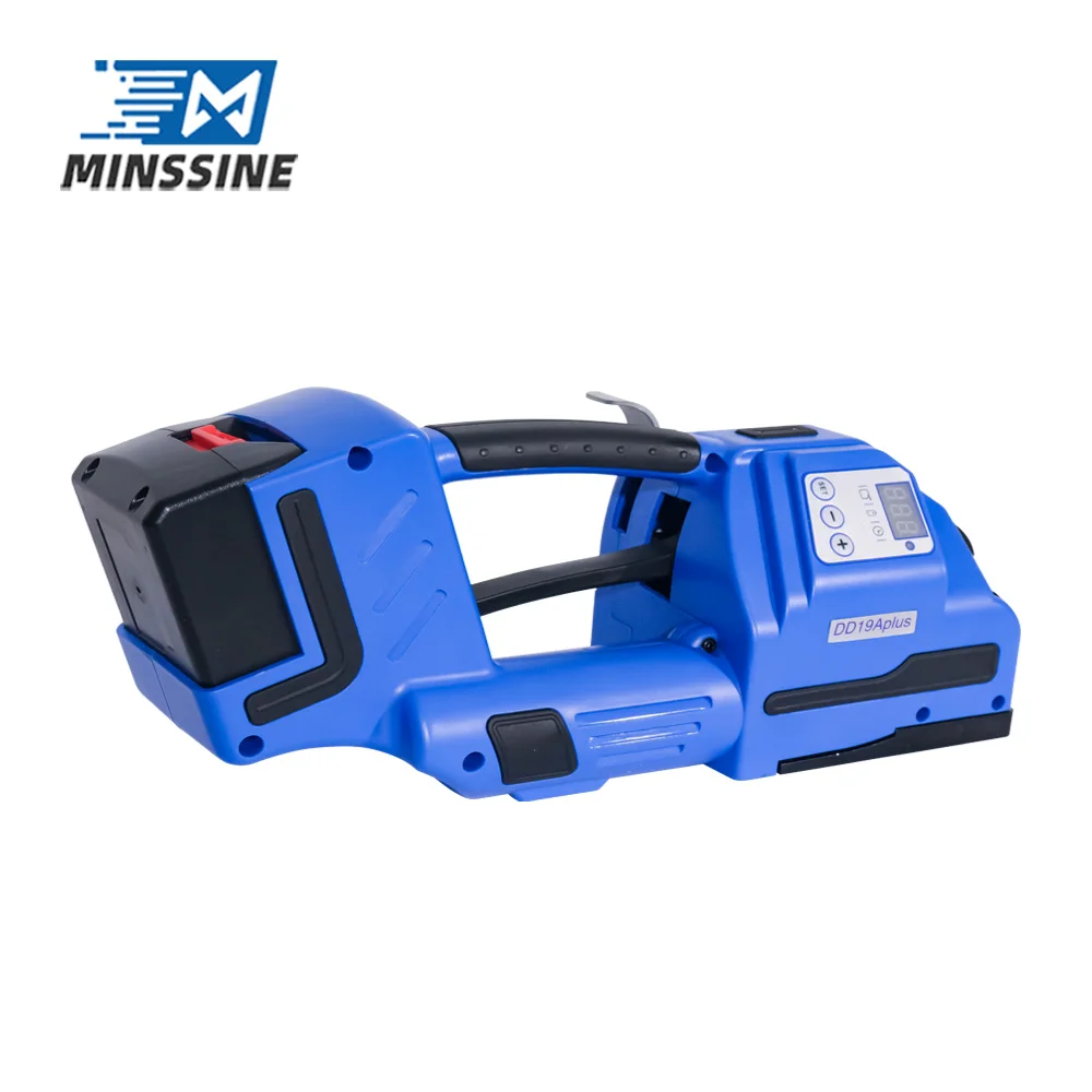 

One Button Operated Portable Hand Held Poly Band Belt Packing Bundling Brick Double Battery Semi Automatic Strapping Machine
