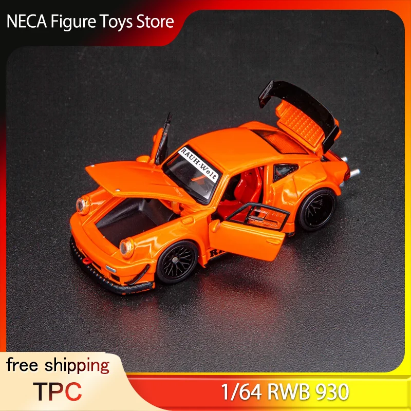 

1:64 TPC RWB 930 Widebody Modified Car Full Open Doors & Hood Orange Diecast Model Toys Gift For Boys In Stock