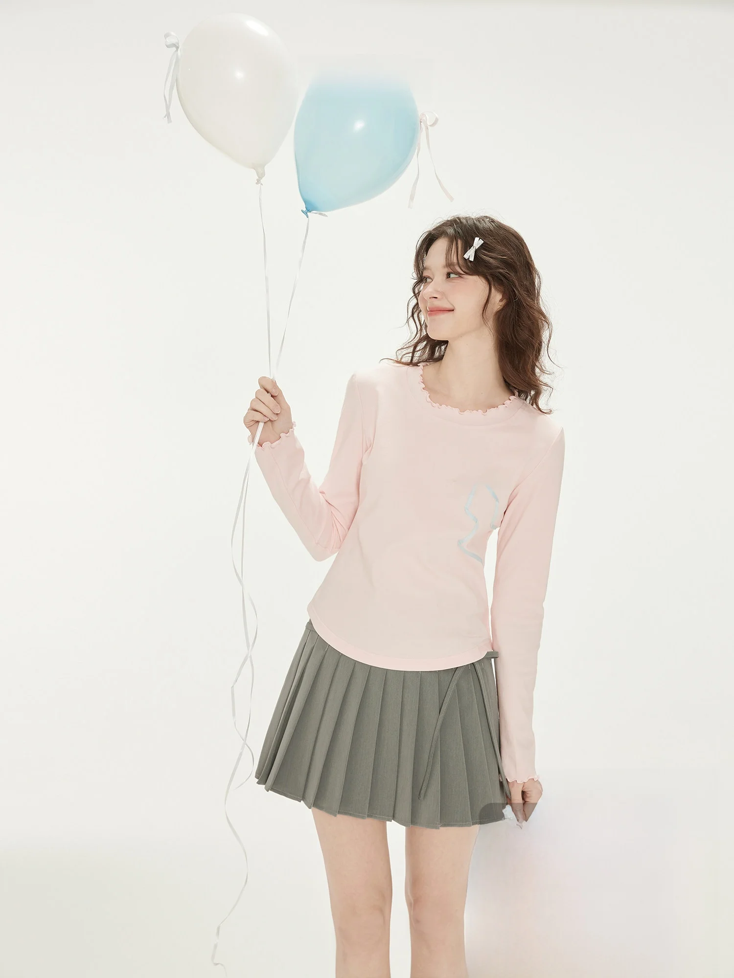 

Футболка приталенного кроя Long Sve Knot, женский хлопковый топ с дизайнерским узором Callmelater Heareat Signal, корейский спортивный свитер с...