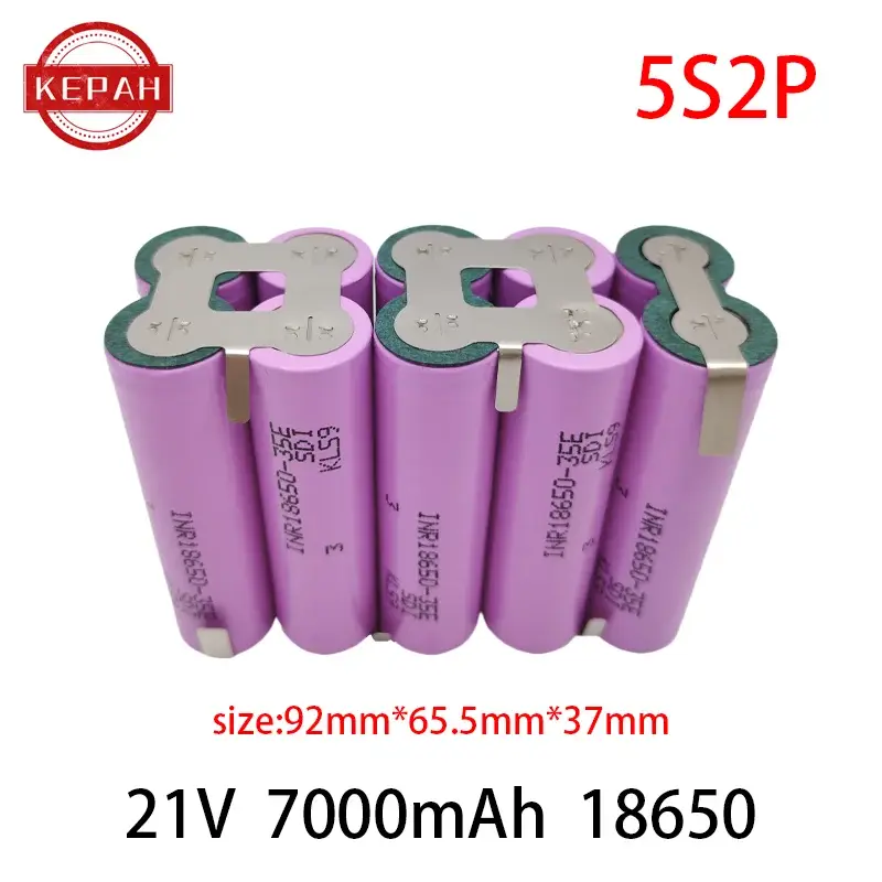 Customized5S2P 5S3P 5S4P 6S2P 8.4V 3.7V 10.8V 16.8V 18V 25.2V 18650 35E battery pack 3500mAh for screwdriver electric drill cell - 4