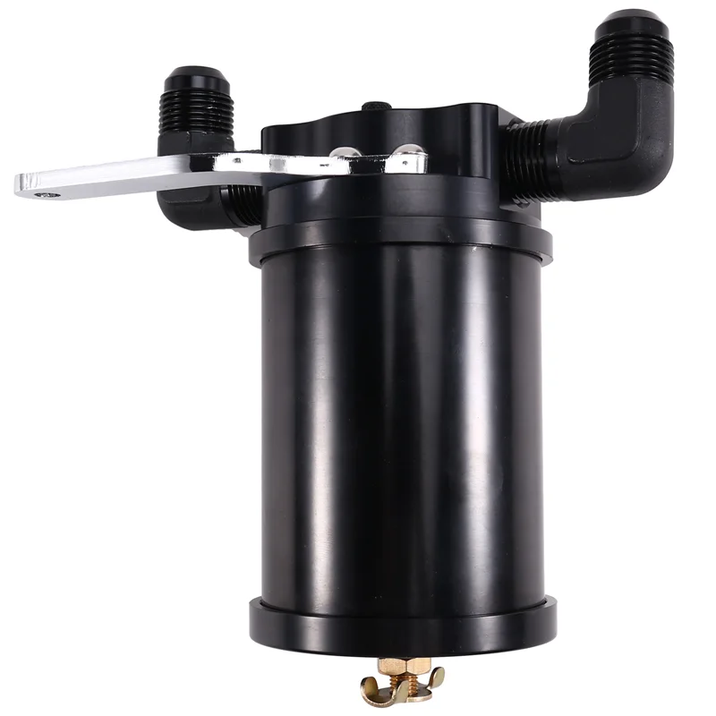 

【Price Drop !!】 Oil Catch Can With Air Filter Vent Flat Head Oil Recovery Waste Storage Automobile Replacement Part