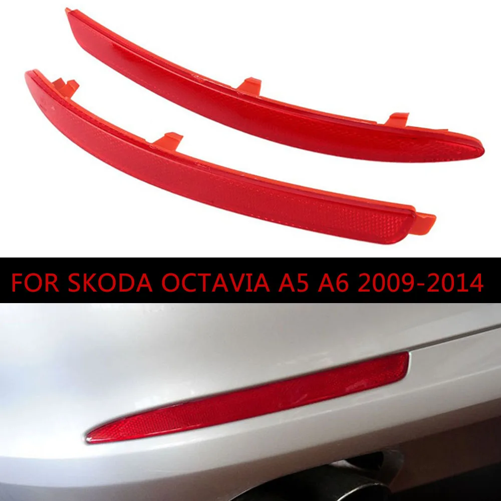 Dla Skoda Octavia 2010-2014 reflektory tylnego zderzaka światło hamulca lampka sygnalizacyjna czerwone Oe 1 z0945105 1 z0945106 Abs tylne reflektory zderzaka
