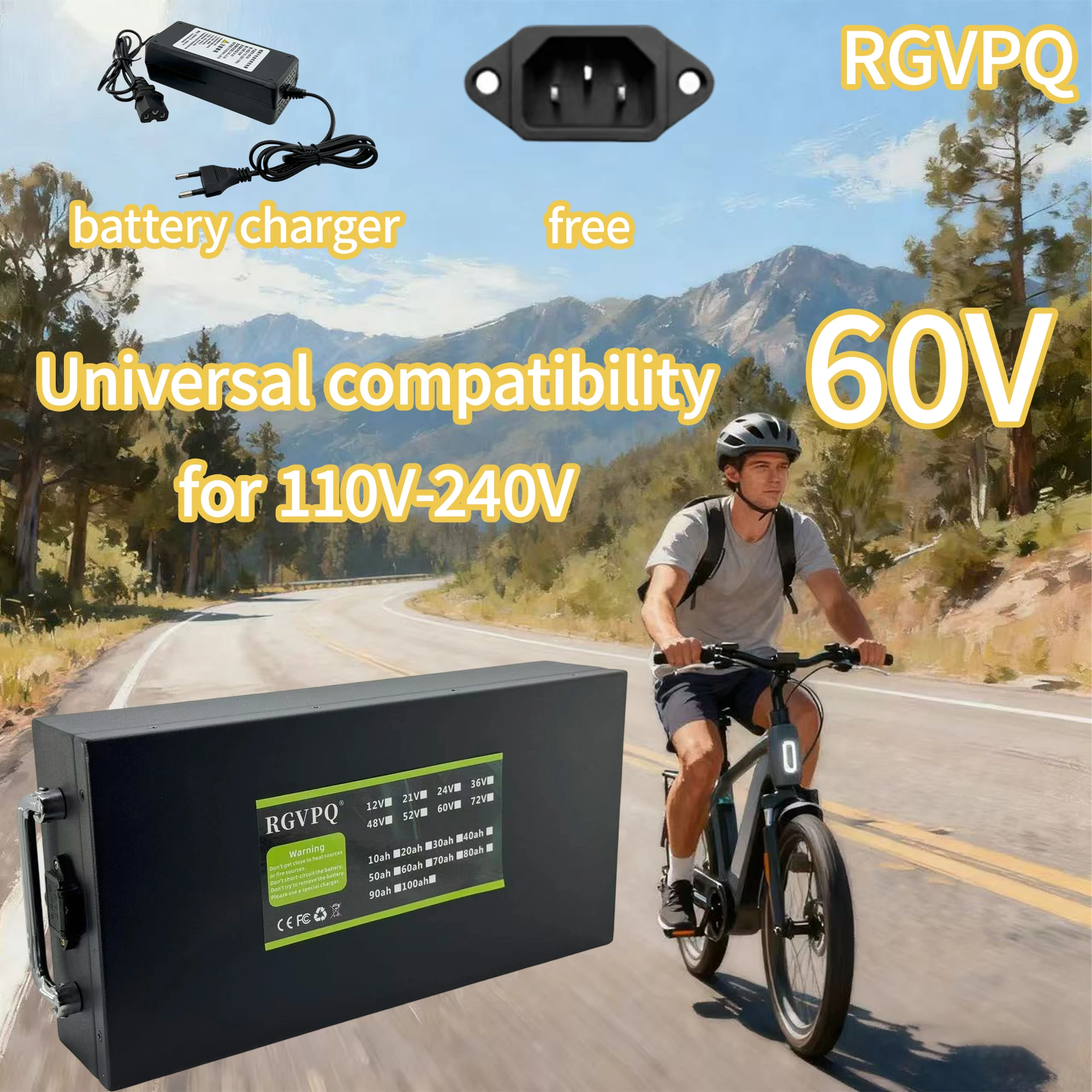 

RGVPQ, 72V 20AH-100AH new capacity lithium-ion battery, air transportation, suitable for waterproof CityCoco electric scooter
