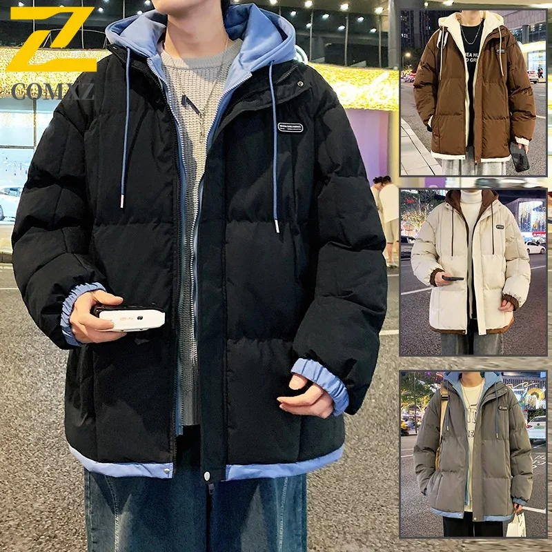 

COMXZ 2025, осенне-зимняя пара, искусственная хлопковая куртка из двух предметов с капюшоном, мужская и женская модная парка, пальто в гонконгском стиле