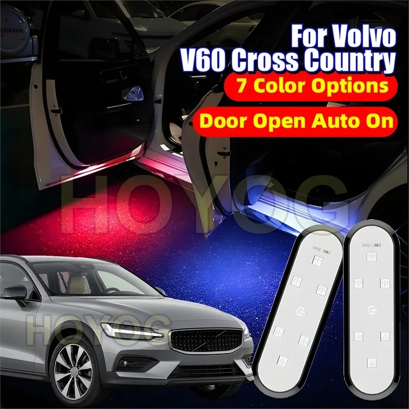 Fit for Volvo V60 Cross Country 2018-2026 LED Car Door Light with No-Drill Installation and a USB Rechargeable Battery