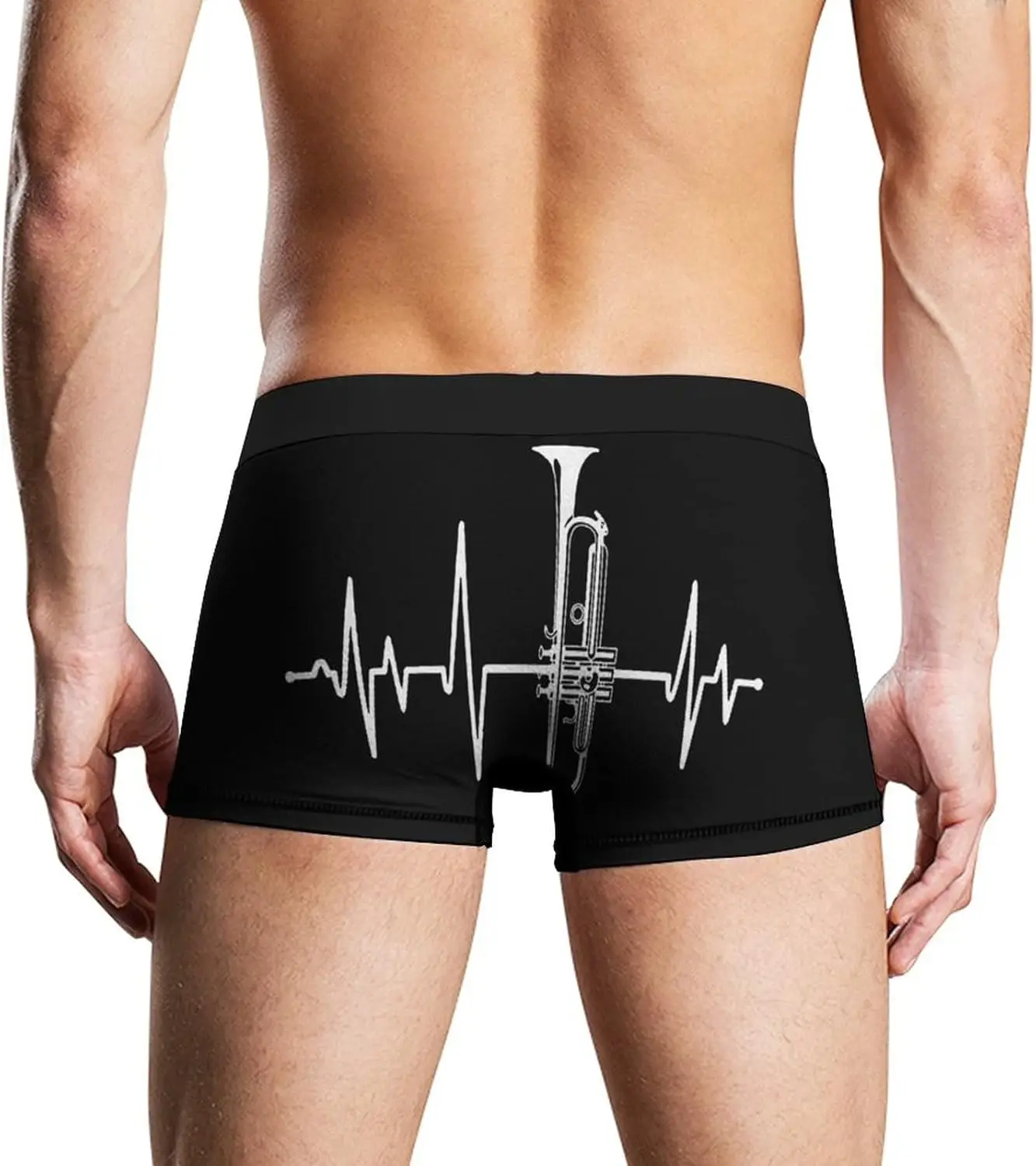 Calzoncillos Tipo Bóxer Para Hombre، Diseño De Trompeta، Latido Del Corazón، Ropa Interior Suave Estampada #5