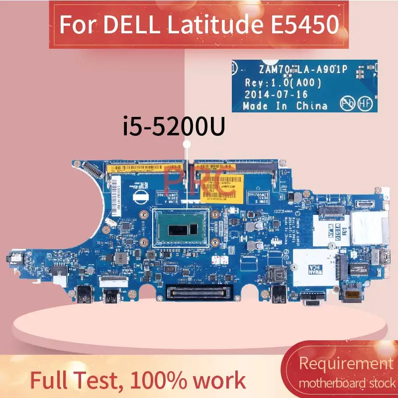 

For DELL Latitude E5450 5450 ZAW70 LA-A901P Laptop Motherboard CN-0X4VXX 0X4VXX 00J6V1 0C7K68 07YWD9 0X7Y92 Notebook Mainboard