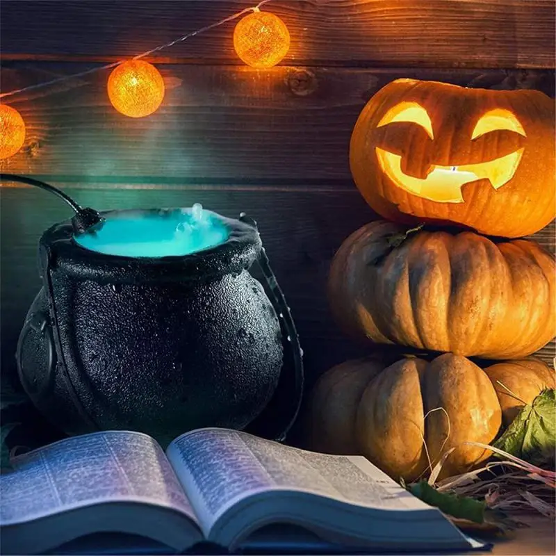 Easy To Use Halloween Unique Cauldron Spooky Atmosphere Witch Party Smoke Machine Striking Discoloration Range Hood Pumpkin