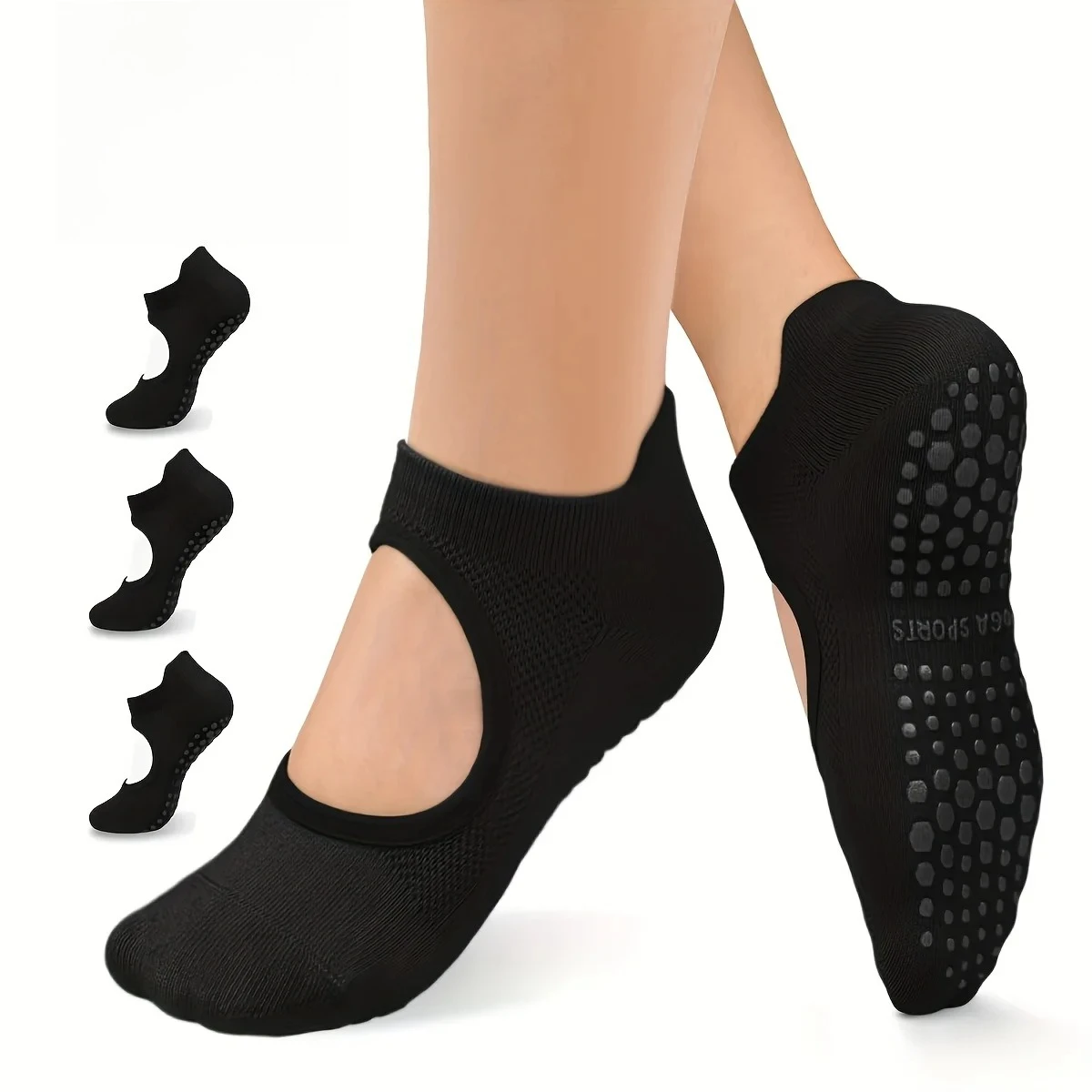 

Нескользящие женские носки для йоги, барре, пилатеса, фитнеса, спорта, танцев, с защитой от скольжения, женские носки для йоги