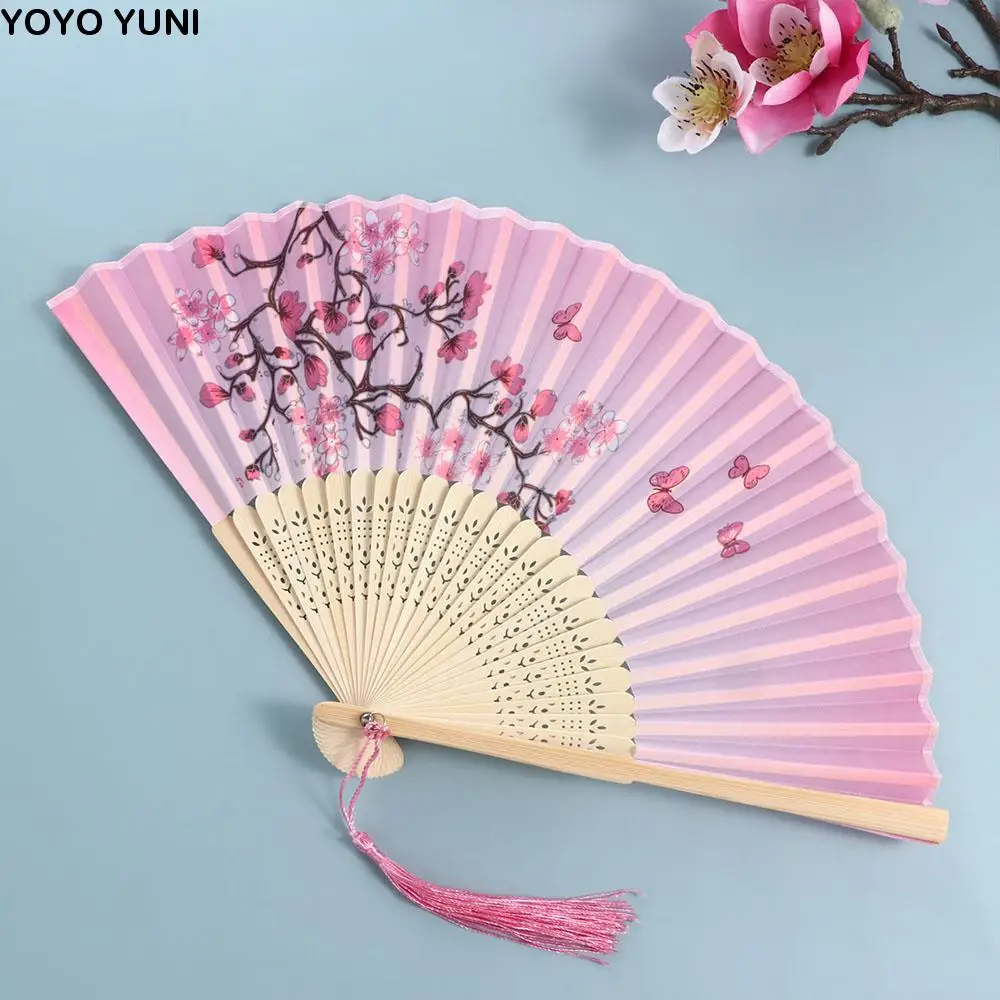 

Gifts Art Craft Pattern Hand Held Silk Bamboo Folding Folding Fan Hand Held Flower Fan Dance Hand Held Silk Fan Photo Prop Tool