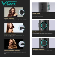 VGR مجفف شعر احترافي ضبط الساخن والبارد 110000 دورة/دقيقة مجفف النفخ محرك بدون فرشاة تصفيف الشعر مجفف النفخ الماكينة V-401 V-640 HD 3
