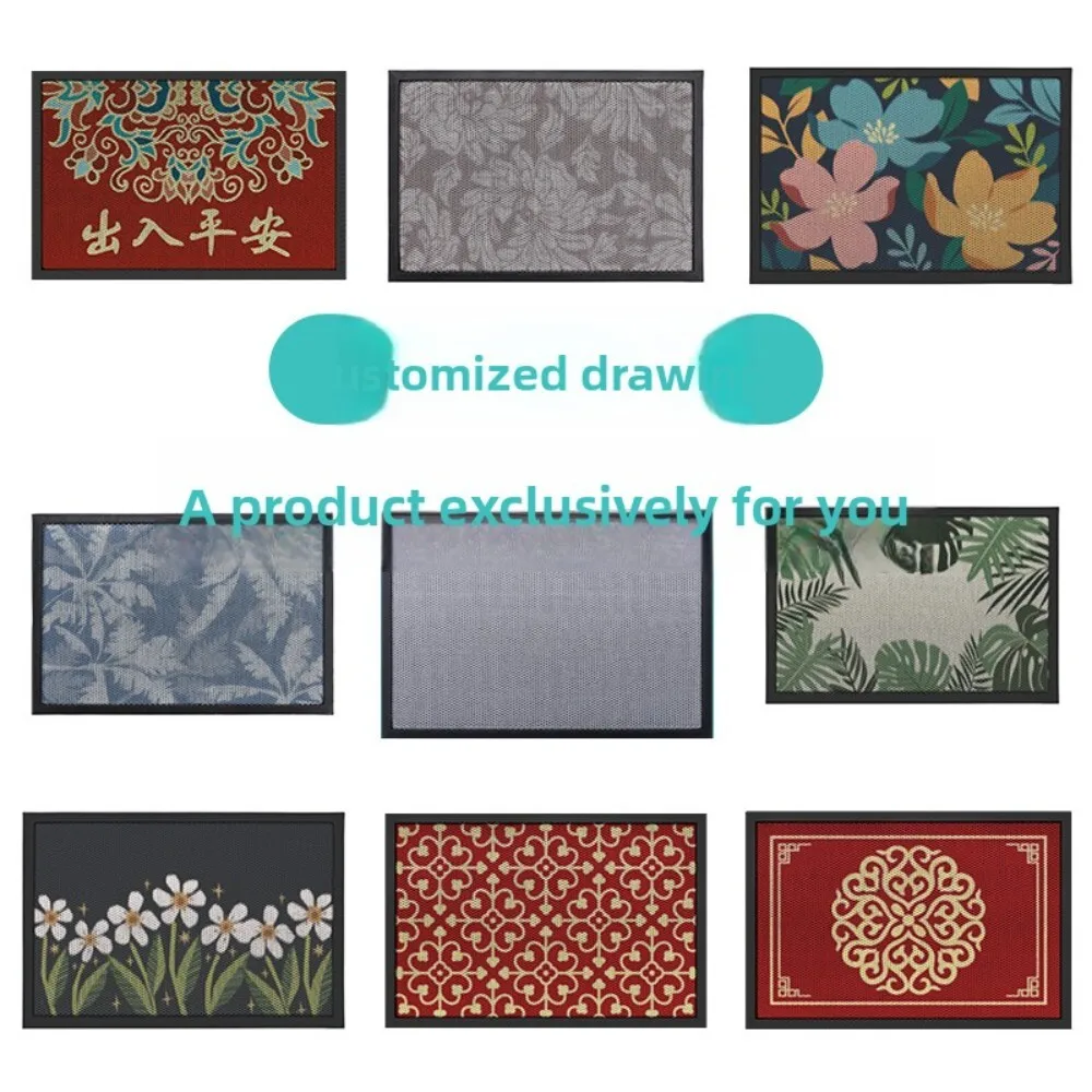 سجادة باب مدخل المنزل المطبوعة بالضوء، سجادة أرضية مقاومة للأوساخ من الحرير المرن غير قابلة للانزلاق لديكور غرفة نوم المطبخ والحمام