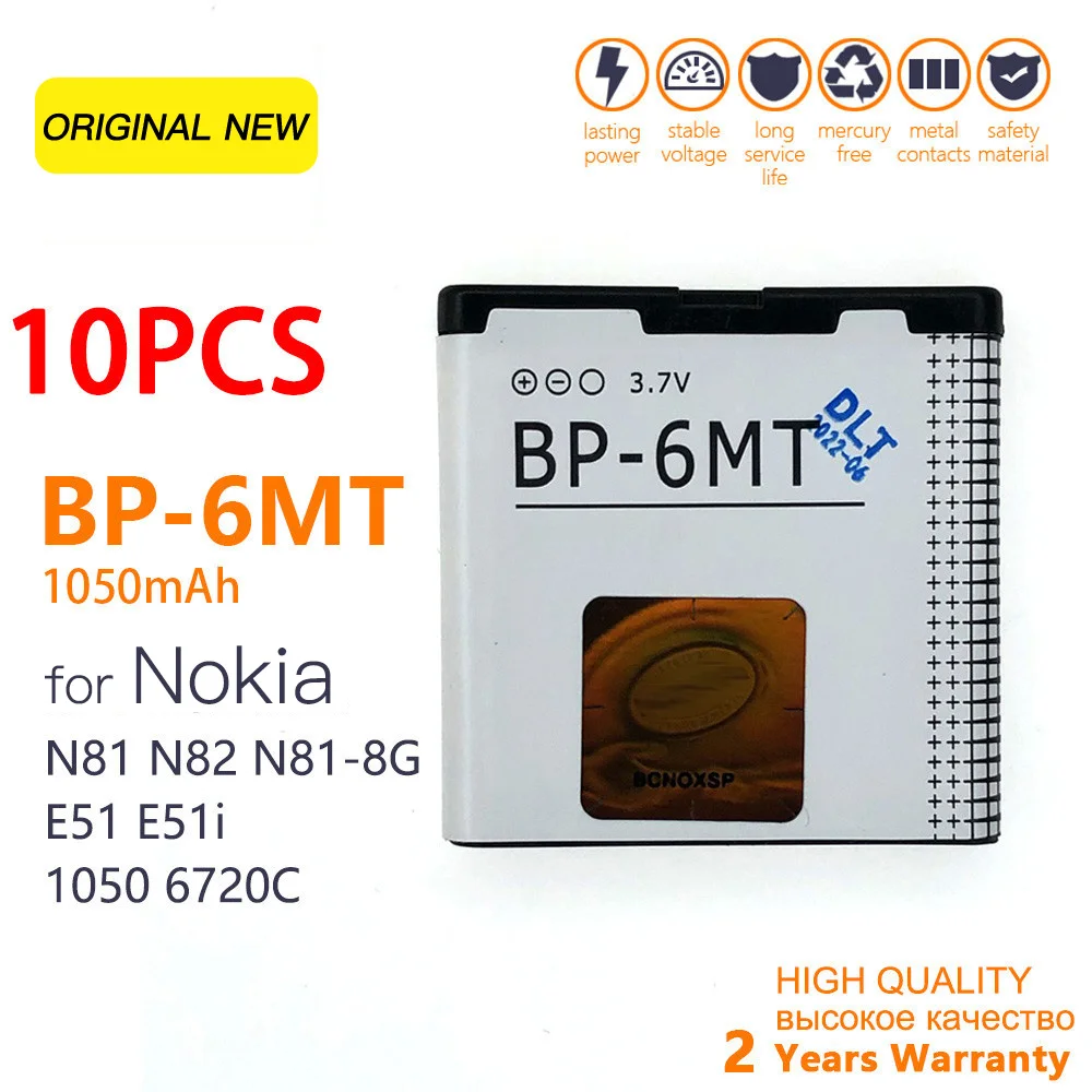 

Genuine Replacement BP-6MT For Nokia N81 N82 N81-8G E51 E51i 6720 6720C BP 6MT Cell Phone Accumulator Rechargeable Battery