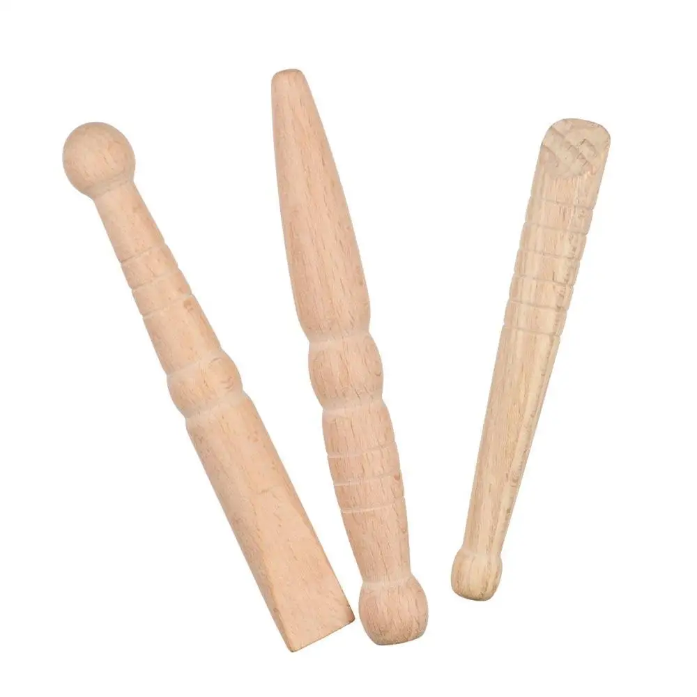 3Pcs Natural Wooden Foot Body Massage Stick Portable Trigger Point Release Wood Massage Set Anti Cellulite Multifunctional