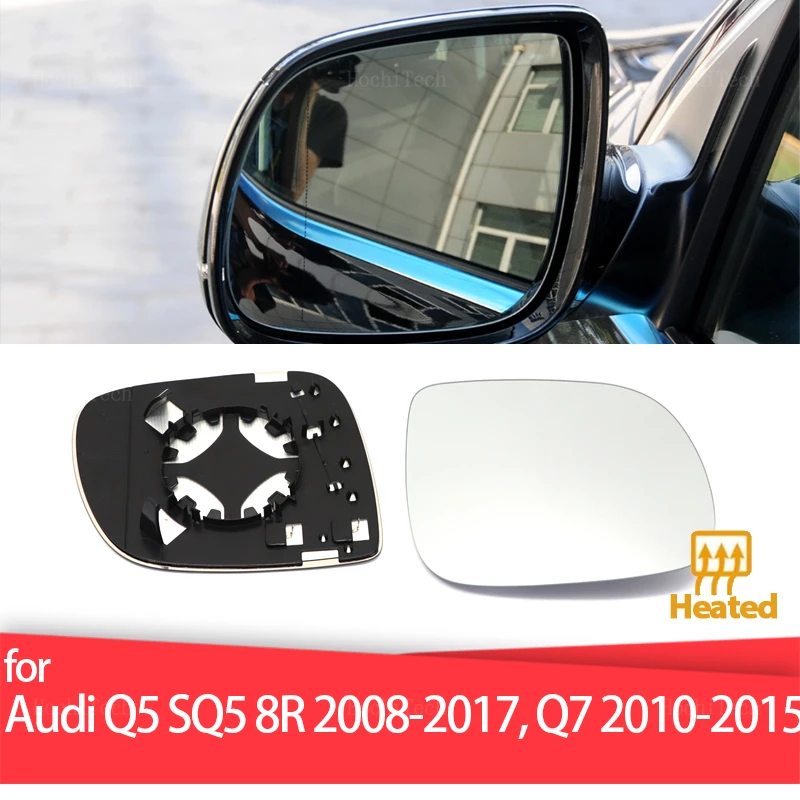 Left & Right Side Mirror Glass Rearview Exterior Wide Angle for Audi Q5 SQ5 8R 2.0 3.0 3.2 TFSI TDI 2008-2017 Q7 2010-2015