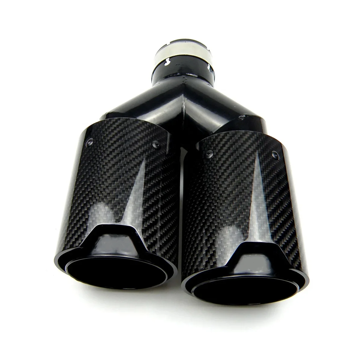 Dual Carbon Fiber Black Stainless Steel Universal M Performance Carbon Fiber Exhaust Pipe End Pipes Muffler Tips For BMW Series