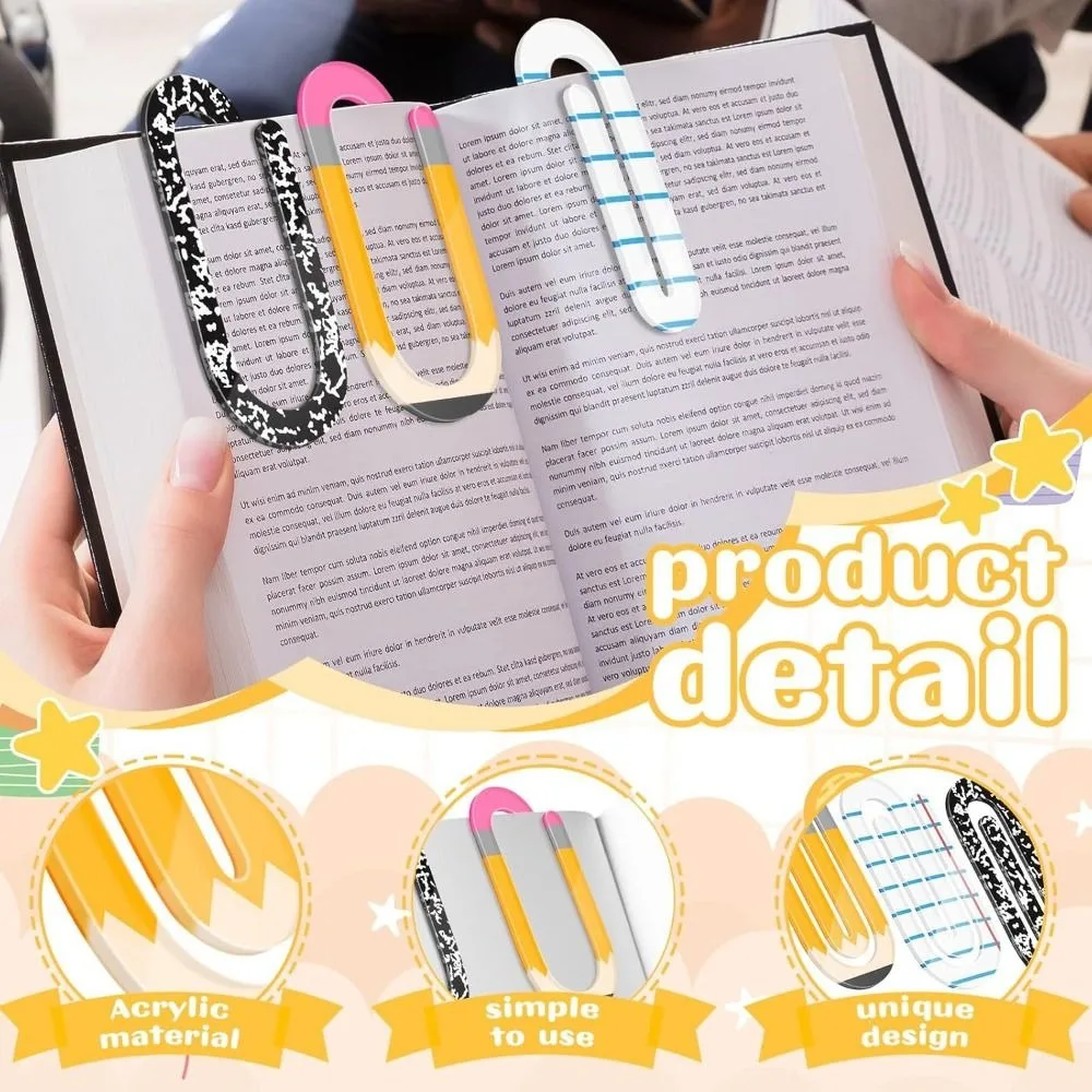 4pcs 4pcs Creative Enormous Paper Clips Acrylic Classroom Theme Notebooks Paper Clips Lightweight DIY Paperclip Bookmark Note Decor - Aliexpress Deal