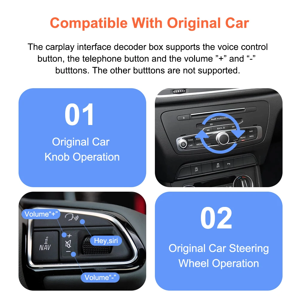 Bonroad OEM Bildschirm-Upgrade-Schnittstellen-Nachrüstsätze für Audi MIB MIB2 System A3 A4 A5 Q2 Q7 Q5L 8V Carplay Android Airplay Modul – Detail 8