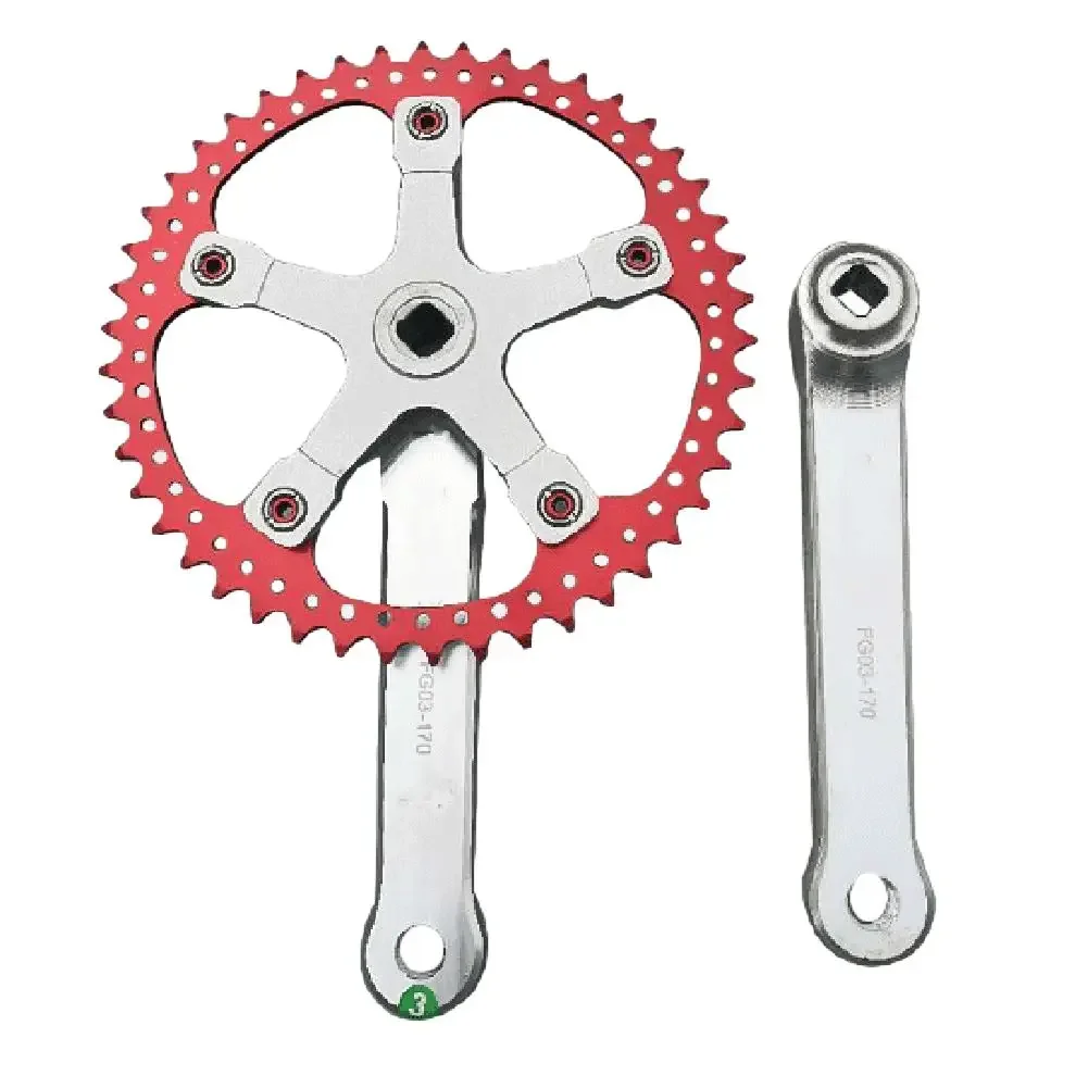 

Crankset Chainset Bike Crankset 170MM 1pc 46T Good Compatibility Silver Brand New Ultralight Crankset Chainset