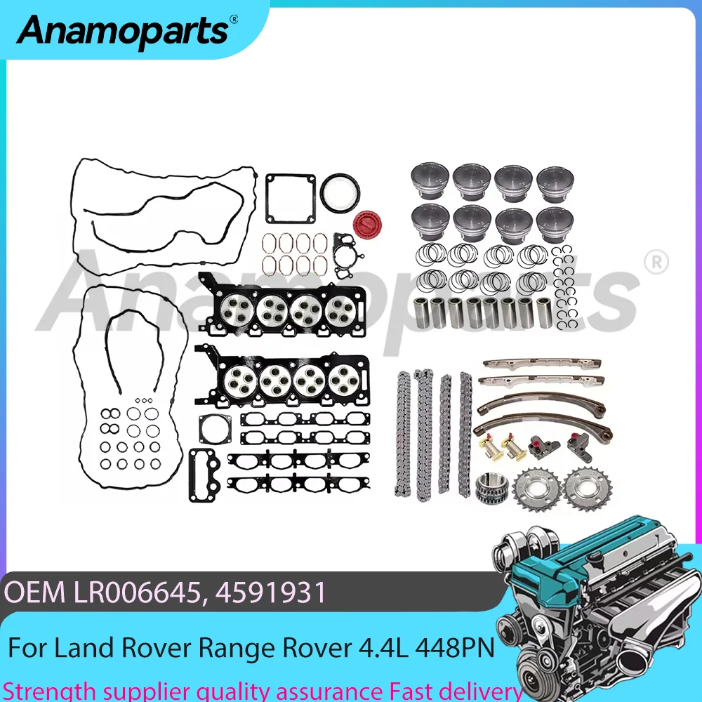

Engine Full Gasket Set Piston Timing Chain Kit Fit 4.4L V8 For Land Rover Range Rover Discovery Jaguar 4.4 L T 448PN 2005-2009