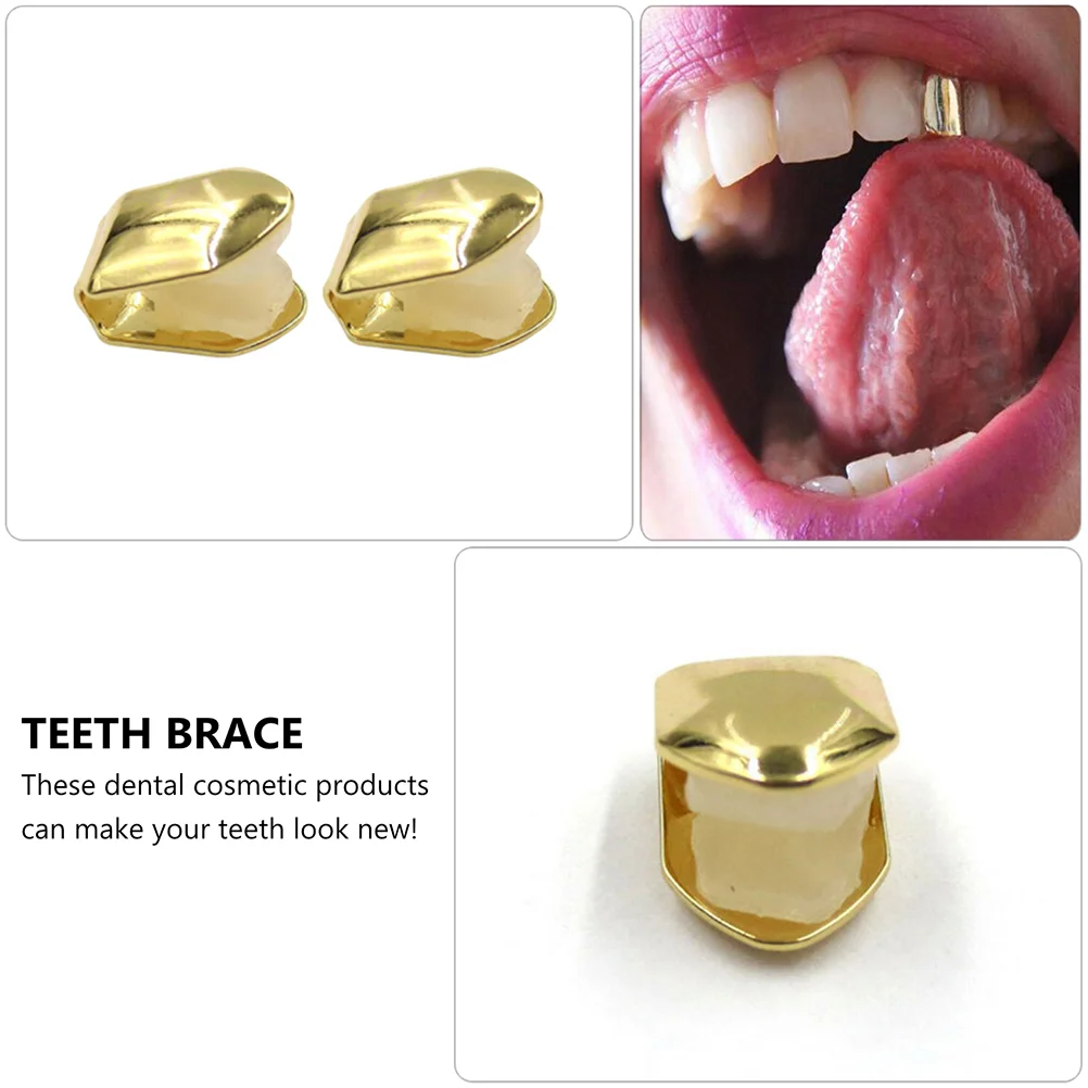 4pcs Single Teeth Shiny Grills Caps Hip Hop Teeth Braces for Men and Women Hip Hop Teeth Grills Hip Hop Teeth Jewelry